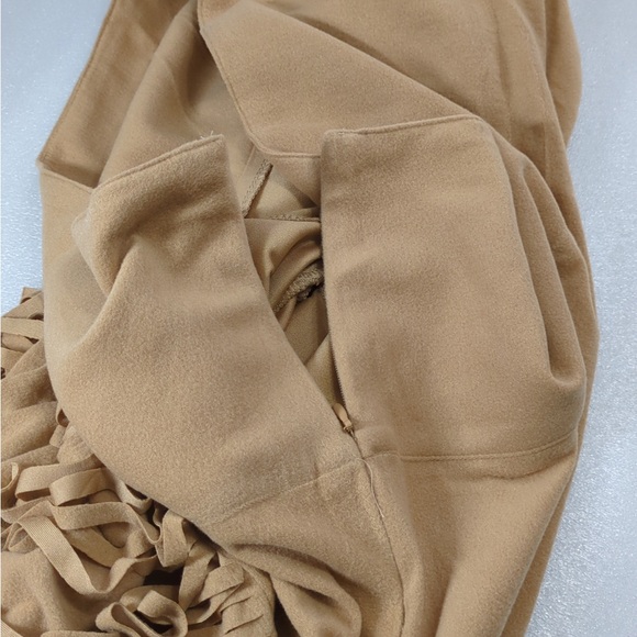 🎉 3/$20 3x 👯♀️Host Pick⚡️Brown Fringe Asymmetrical Faux Wrap Skirt - Picture 6 of 10